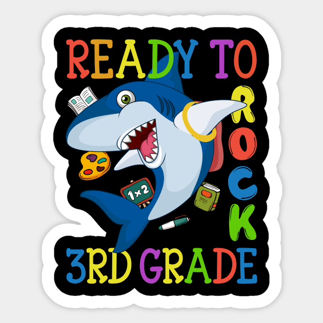 Dabbing 3rd Grade Shark Back To School Sticker by kateeleone97023